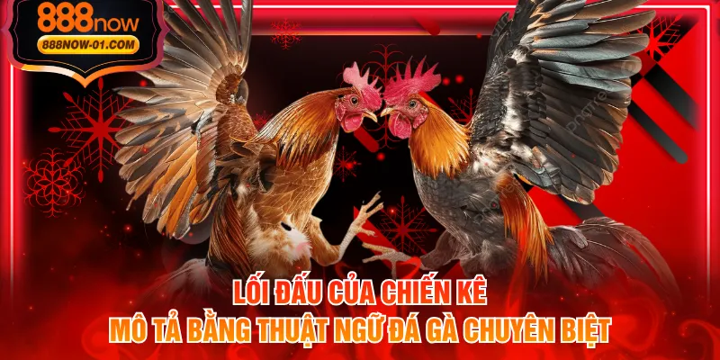 Lối đấu của chiến kê mô tả bằng thuật ngữ đá gà chuyên biệt